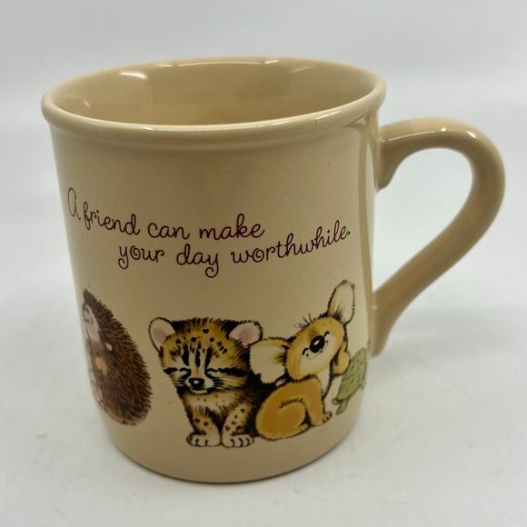 Vintage 1983 Hallmark Mug Mates "A Friend Knows How to Make You Smile" Mug 8oz - Picture 2 of 4